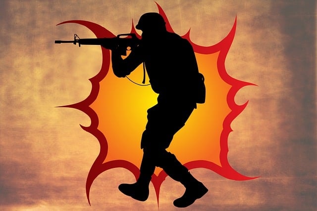 solider, war, silhouette