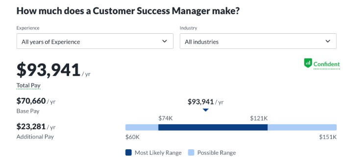 tech sales career path salary for customer success manager