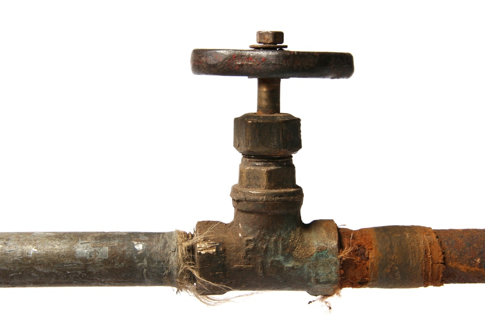 An image showing a water shot off valve that needs replacing. 