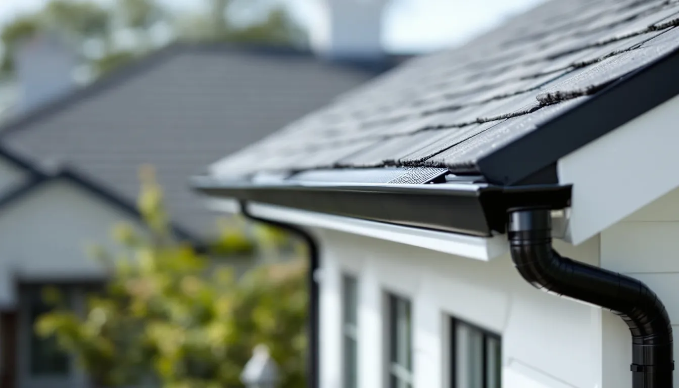 Gutter guards installed to prevent ice dams and protect gutters.