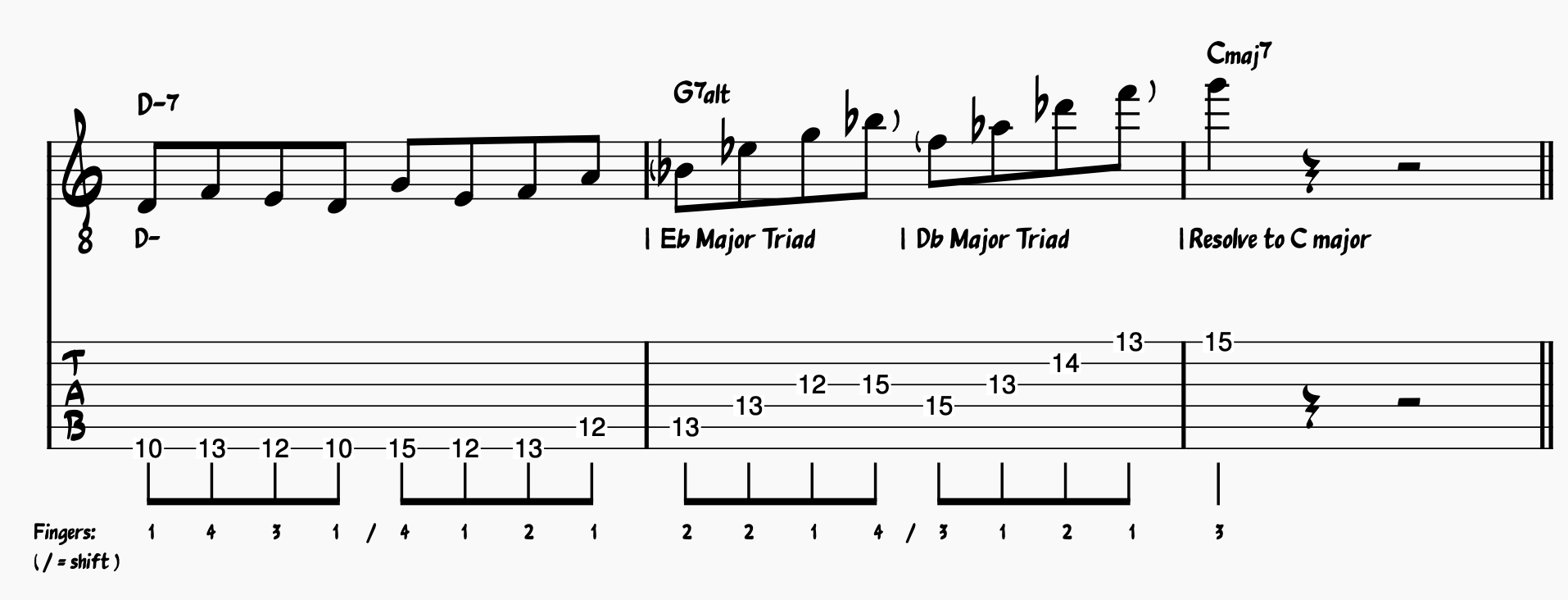 Jazz Lick 5: Non-diatonic triads over the dominant chord pt. II