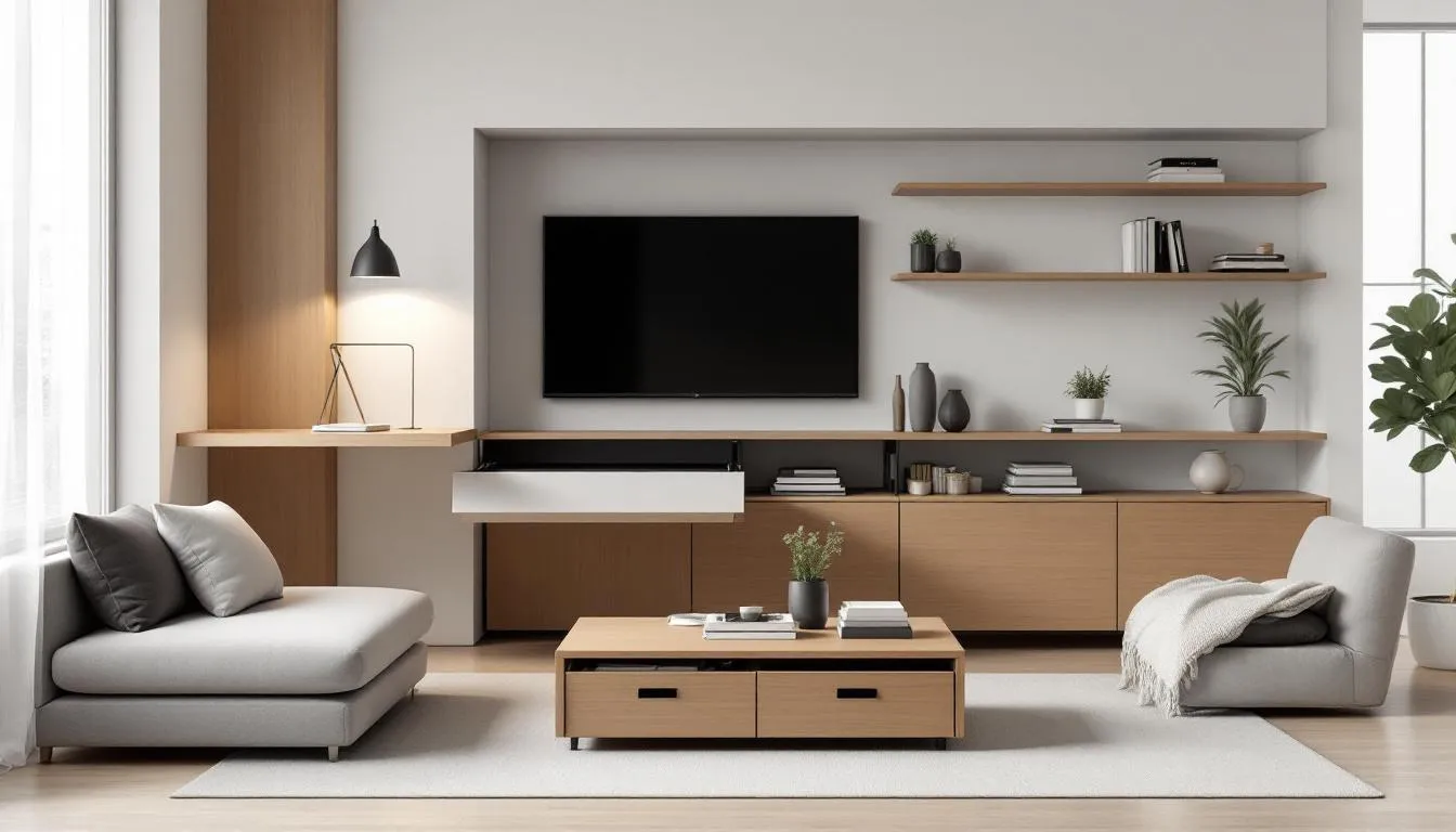 Clever storage solutions help maximize space in a small home.