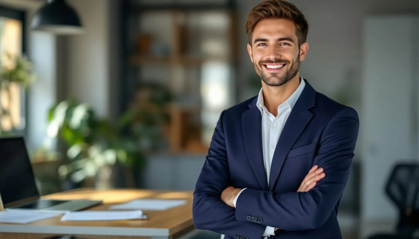 A confident small business owner stands proudly in their shop, reflecting success after securing a merchant cash advance to meet their business needs. The atmosphere conveys a sense of accomplishment and financial stability, essential for small businesses to thrive.