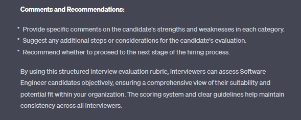 Constructing an interview evaluation rubric with the help of ChatGPT