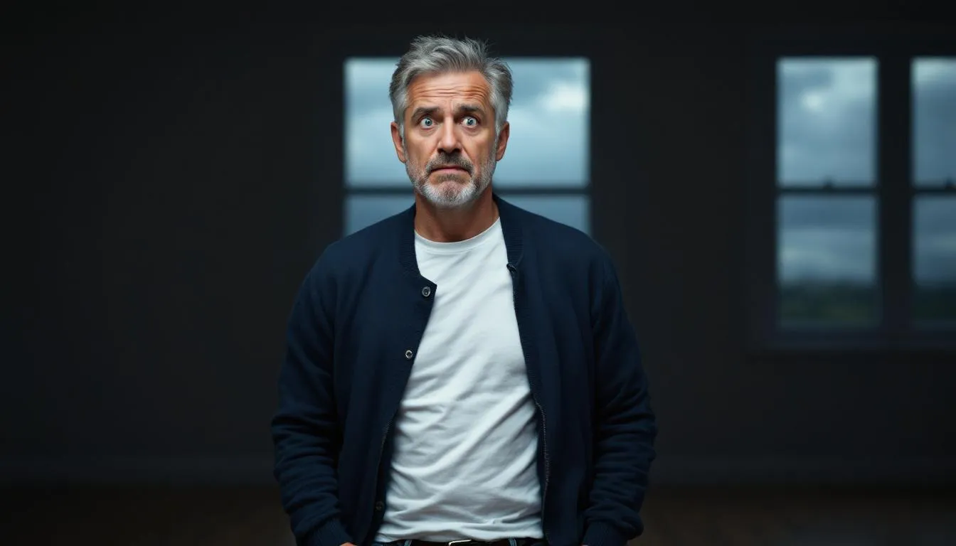 The image depicts a confused man, possibly a freight broker, looking perplexed as he navigates through complex logistics operations. He may be contemplating how to enhance efficiency and improve customer service using freight broker software for better management of his transportation tasks.