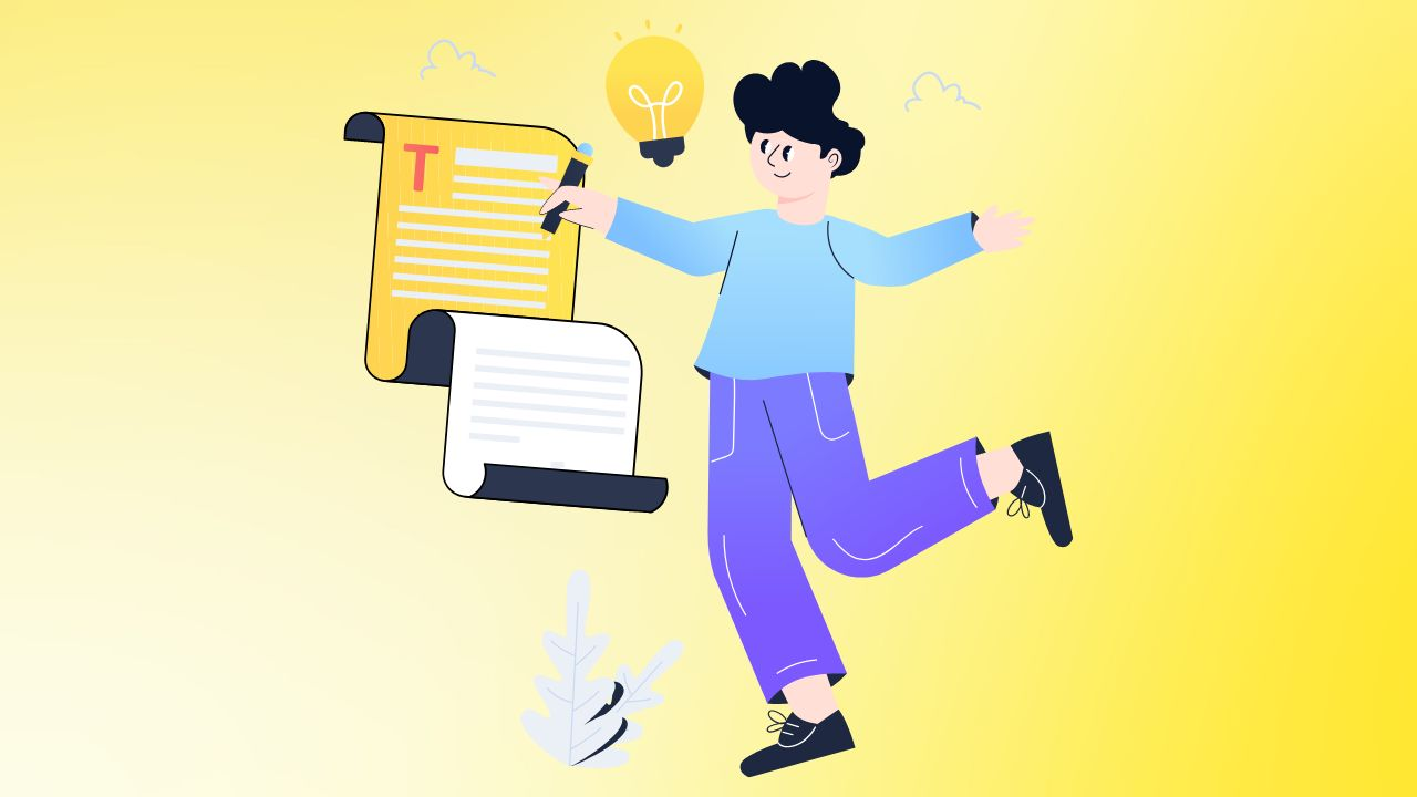 A person writing a long-form blog post