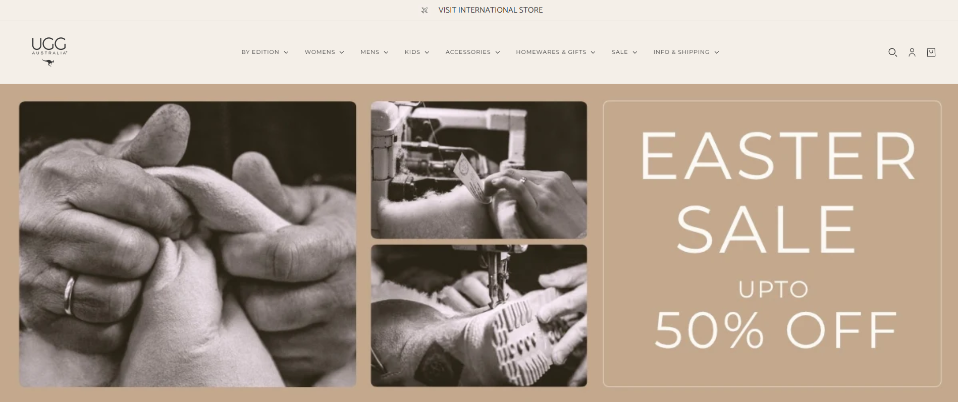 ugg landing page screenshot