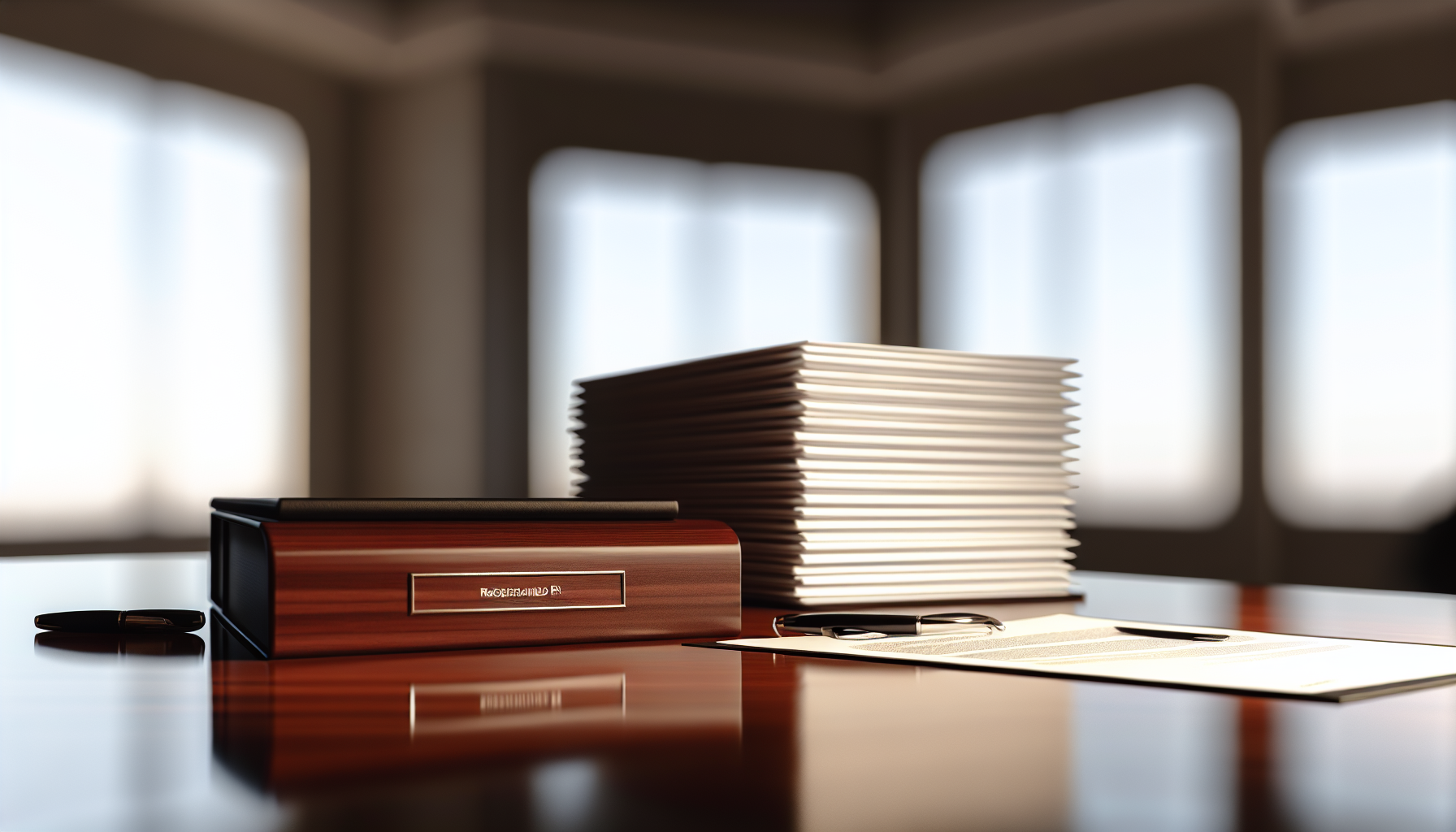 Photo of a stack of official documents