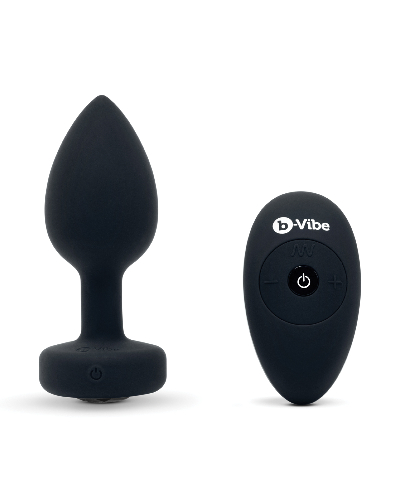 b-Vibe Remote Control Vibrating Jewel Plug (M/L) – Black