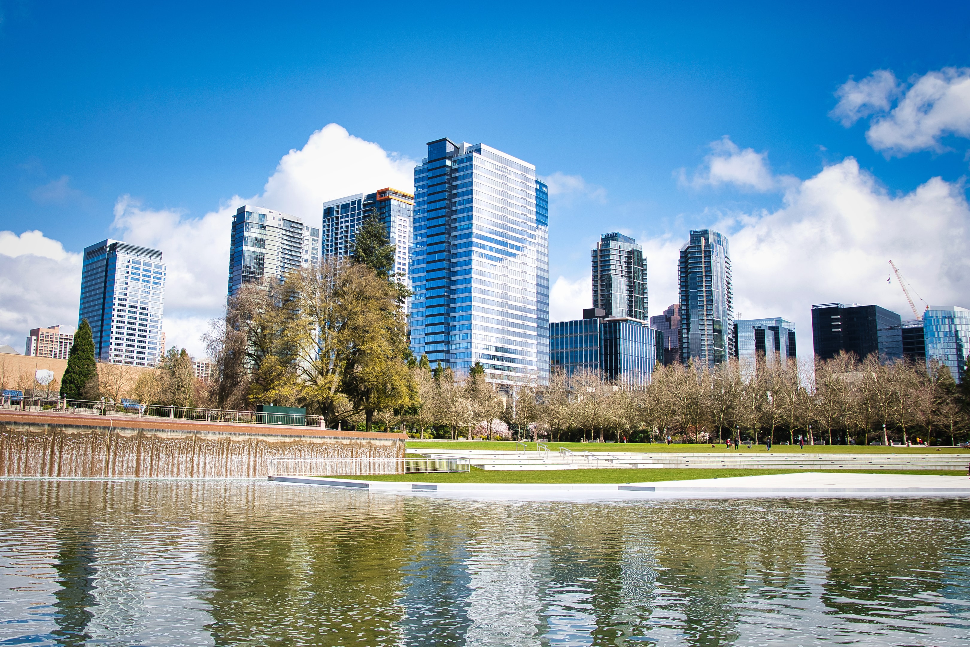 A view of Bellevue, WA, showcasing community and resources for applied behavioral analysis.