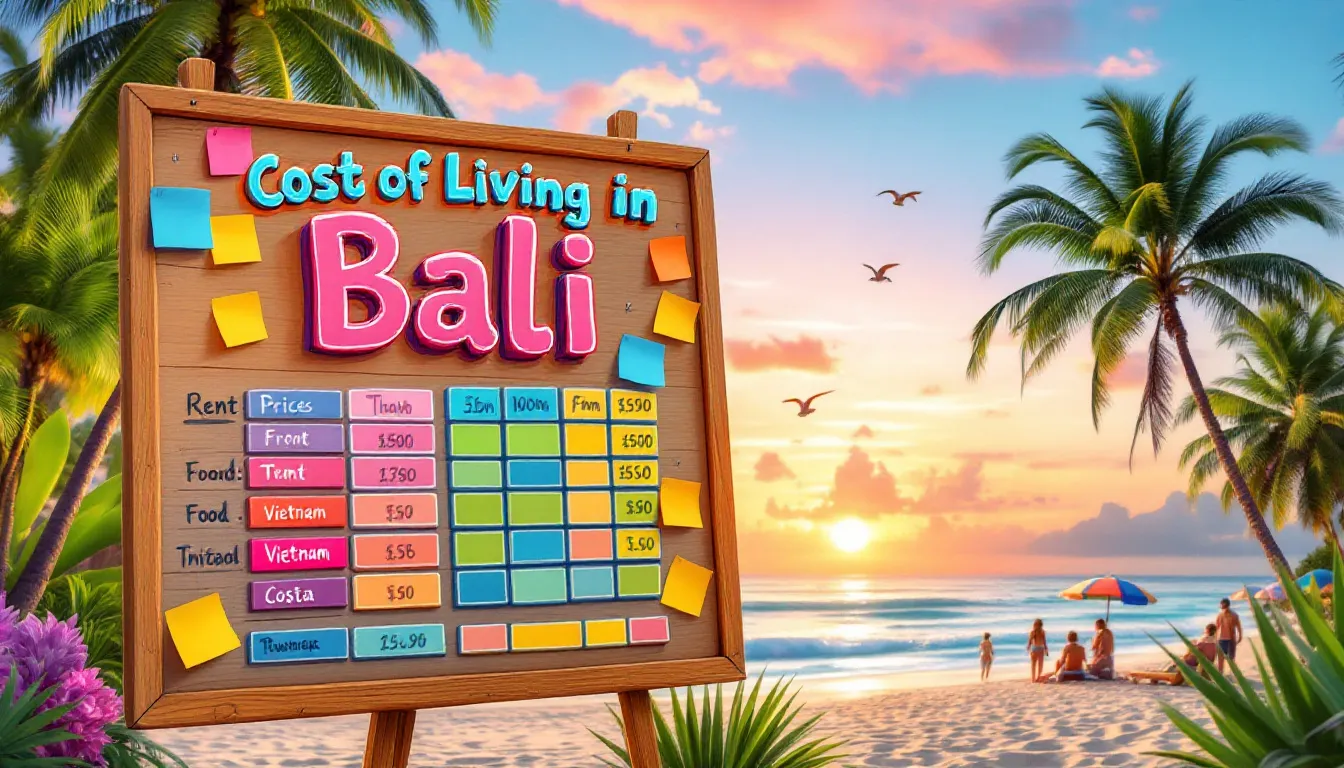 Comparing the cost of living in Bali to other countries.