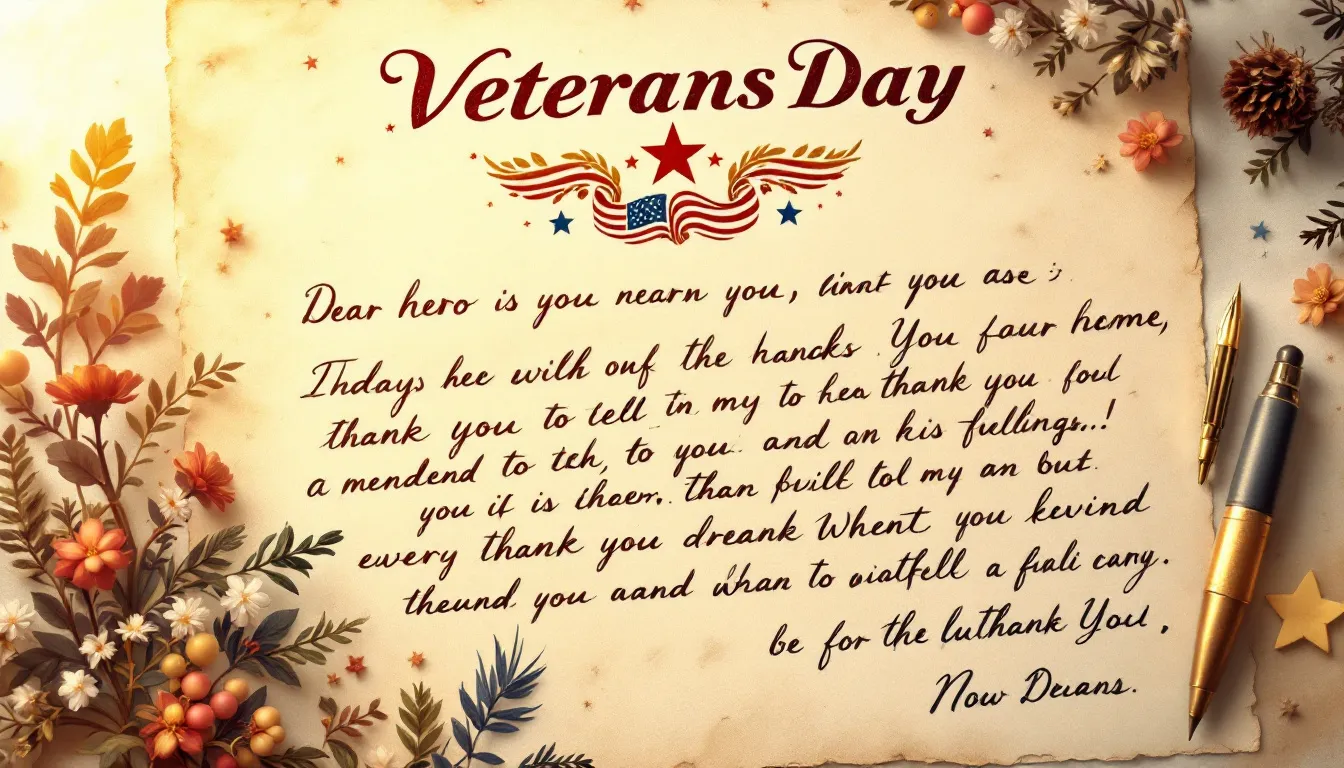 Veterans day card letter