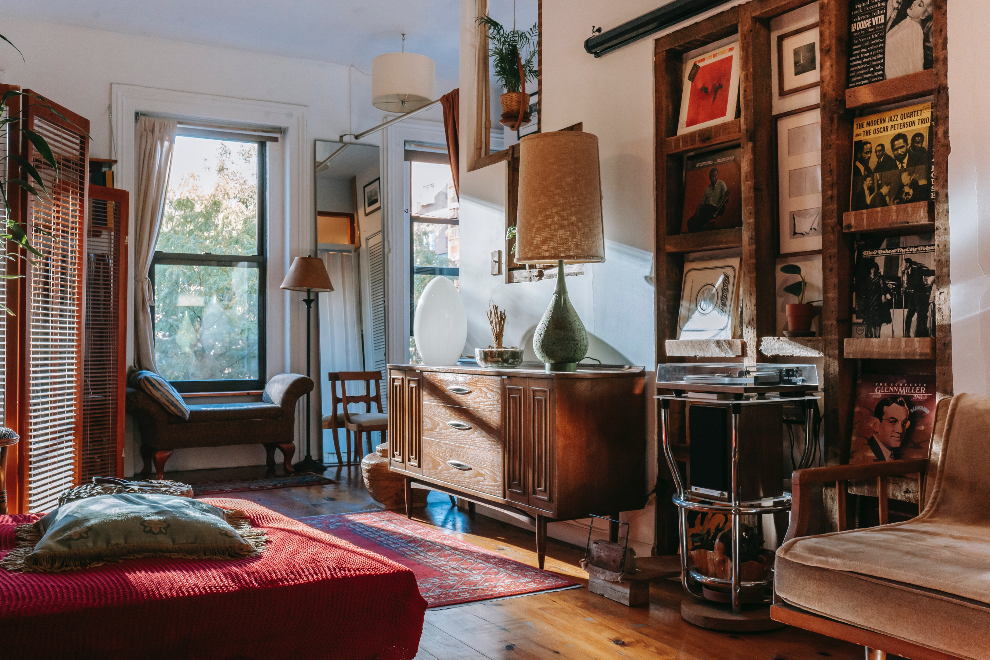 cozy studio with vintage decor