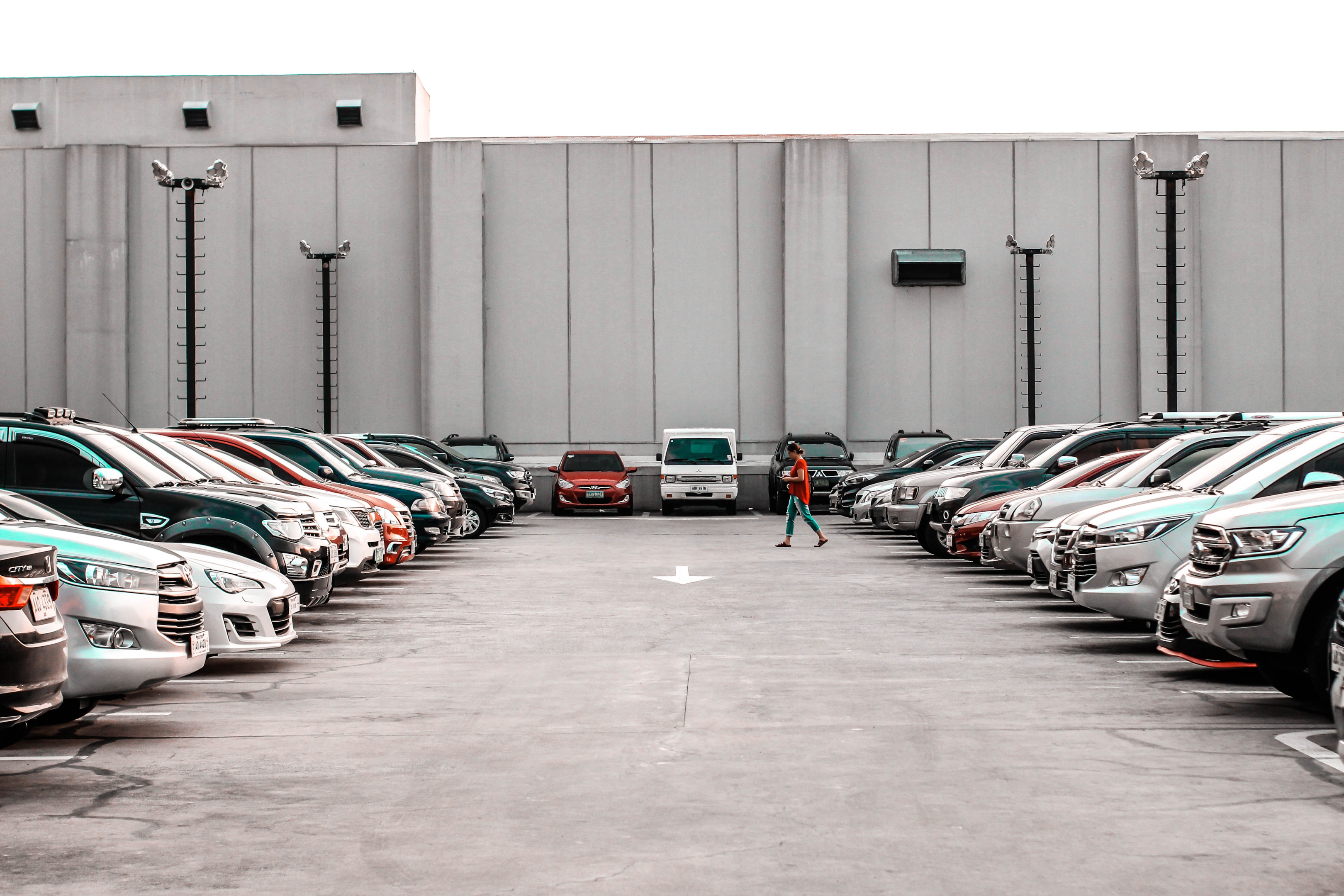 Packed parking lot in Los Angeles