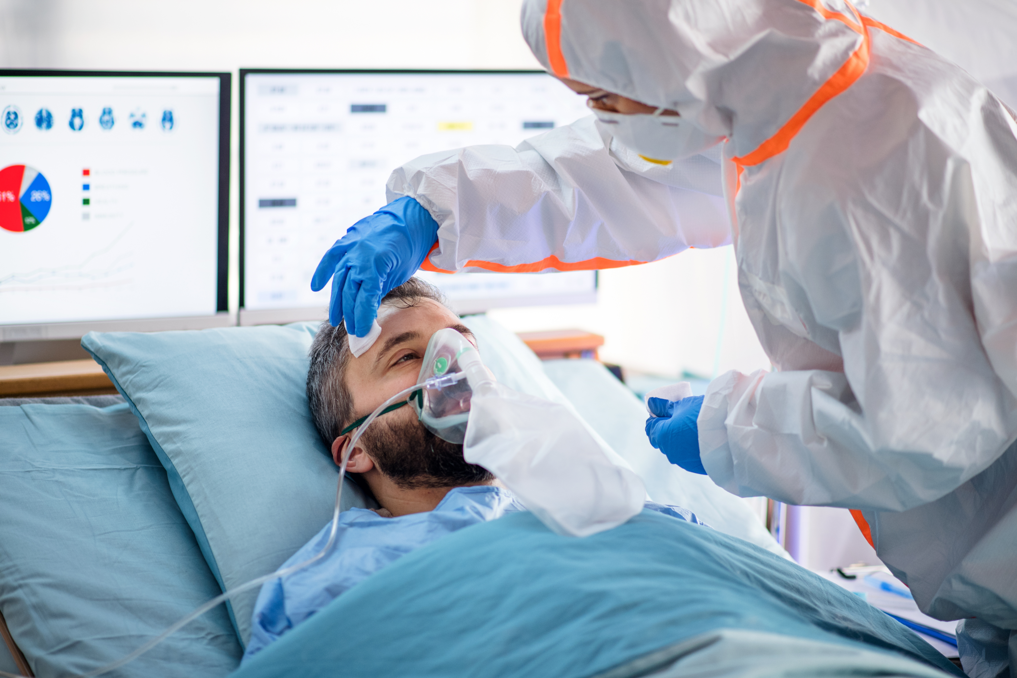 Doctor treating sick patient