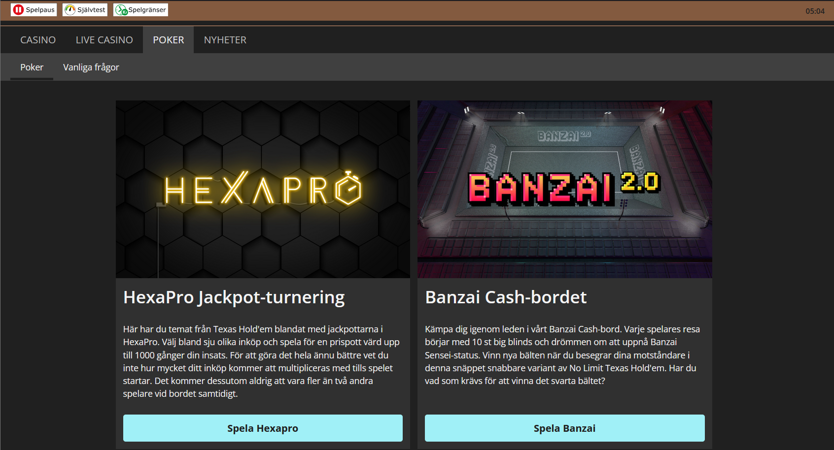 Storspelare poker startsida