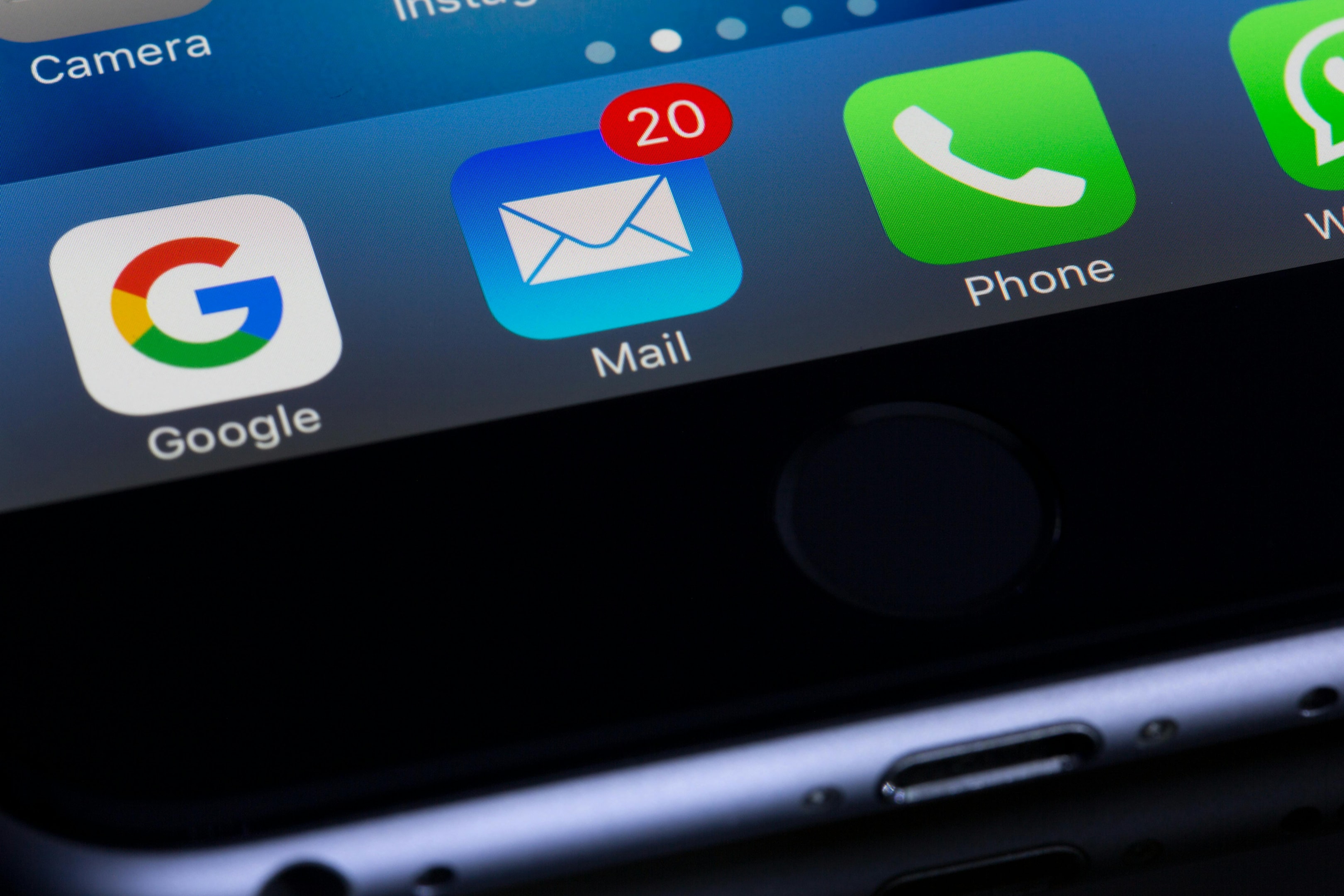Email app on iPhone. 