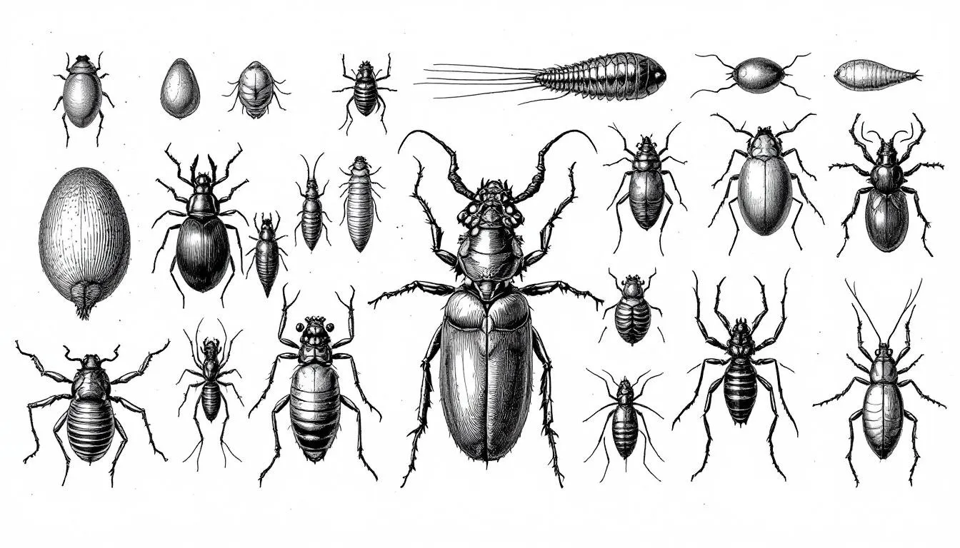A visual representation of the life cycles of various arthropods.