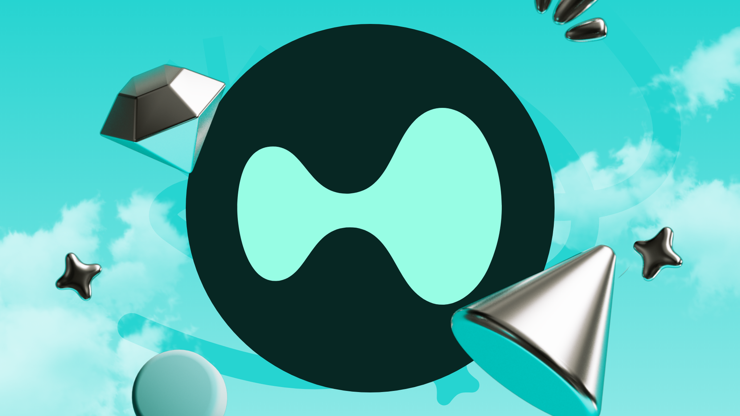 An image of the Hyperliquid logo with sky background. 