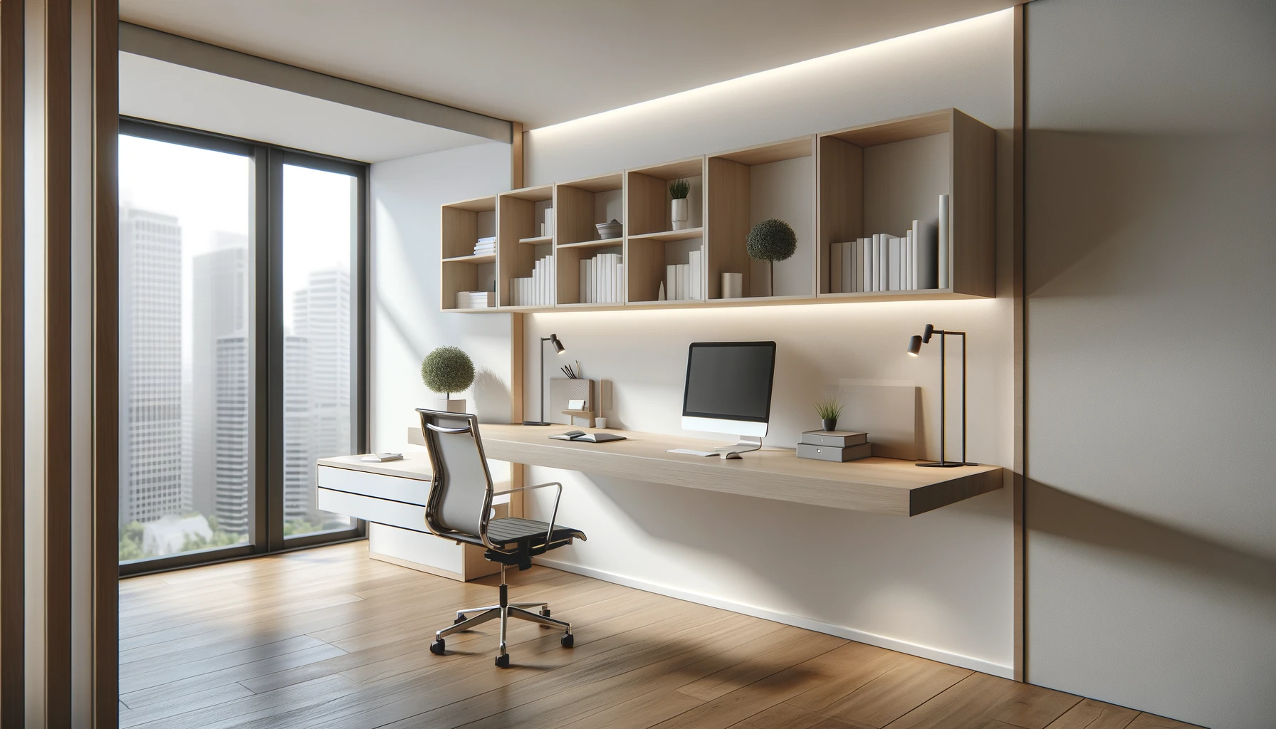 Office with floating desks