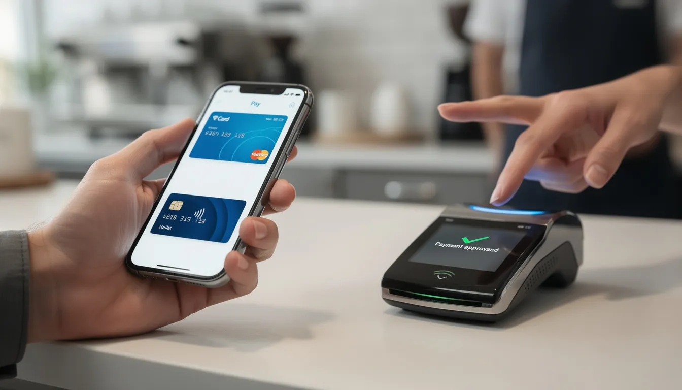 Seamless Mobile Payments A person is using a smartphone to complete a mobile payment transaction through a digital wallet app, highlighting the convenience of making secure payments for online casinos and gaming. This scene reflects the growing trend of real money gambling and online gaming, where users can easily access various casino games, including slots and poker, from their devices.