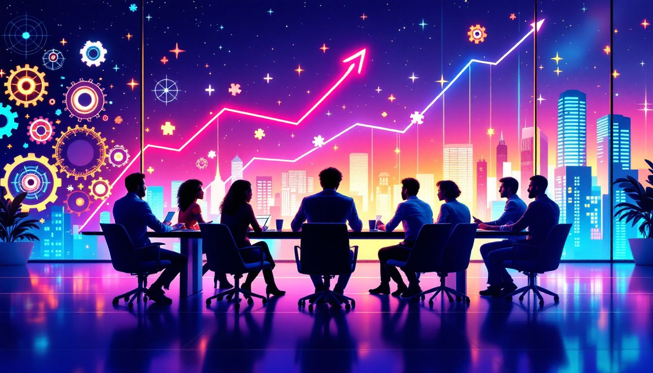 A team collaborating effectively through delegation.