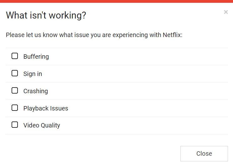 down right now netflix report problems