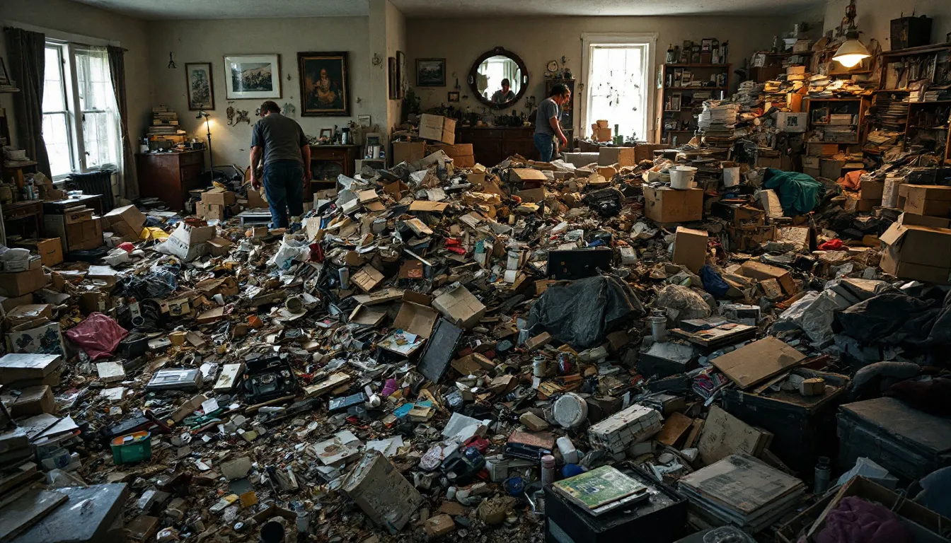 Visual representation of the five levels of hoarding behavior.