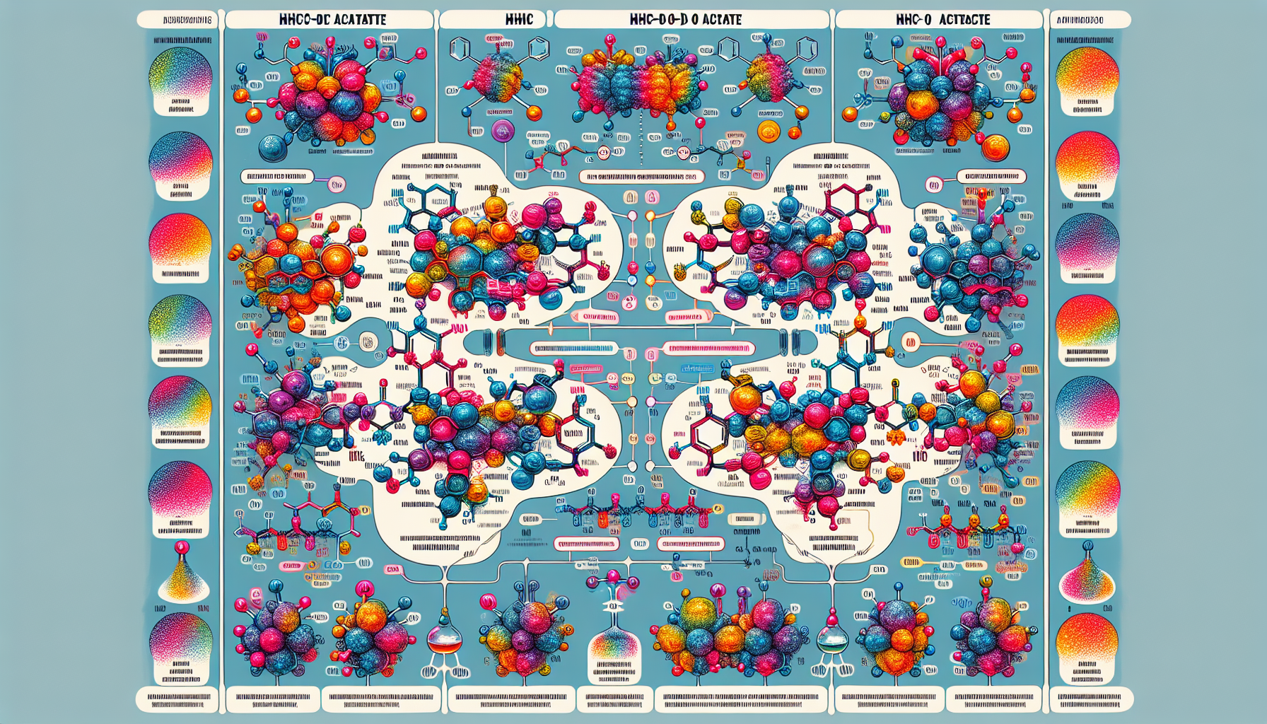 A diagram illustrating the differences between HHC and HHC-O Acetate.