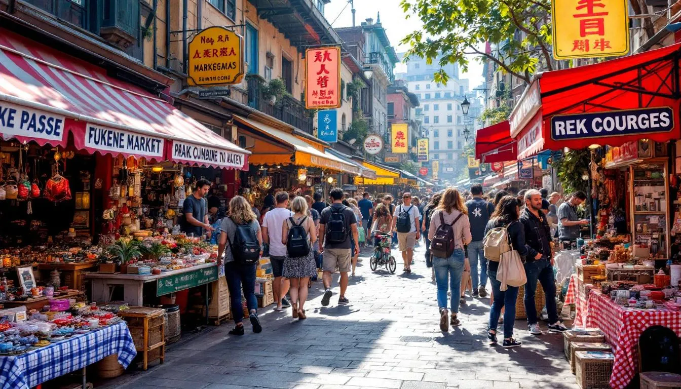 The image depicts a brainstorming session focused on niche market opportunities for online business ideas, featuring diverse individuals collaborating around a table filled with notes and digital devices. They are discussing various profitable online business ventures, such as an online store and social media marketing strategies, aimed at identifying the best online business ideas to target specific audiences.