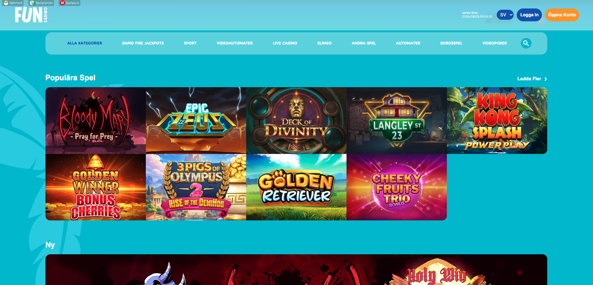 fun casino spelutbud