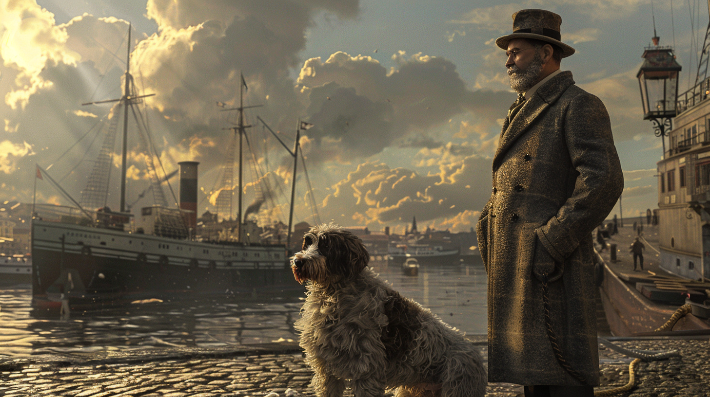 A 20th century image of Dr Vasco Bensuade reinvigorating the Portie Breed