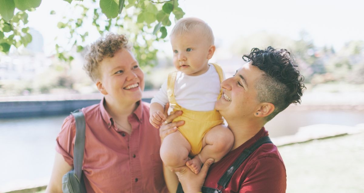 Same sex intended parents who went through surrogacy to have a baby and credit community support as being a great help. 