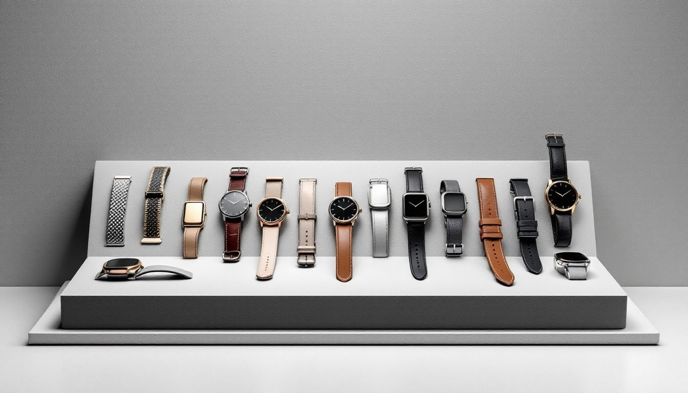 A collection of watch straps available for purchase.