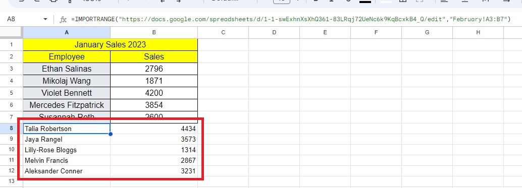 Combining data from multiple Google Sheets into one sheet.