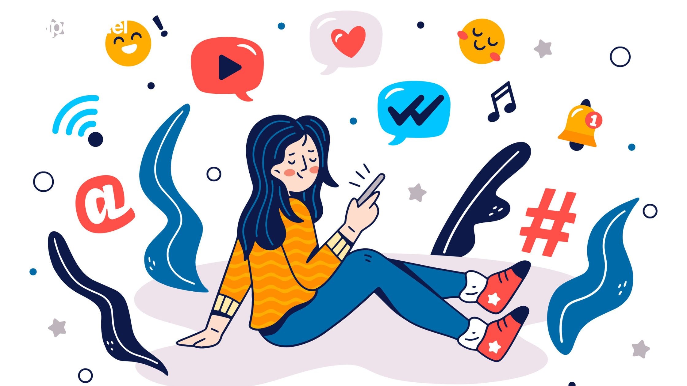Colorful social media animation video (dok. pikisuperstar)