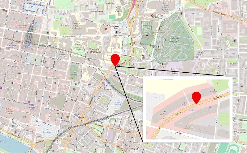 Location of our Glasgow store for kilt alterations in Glasgow
