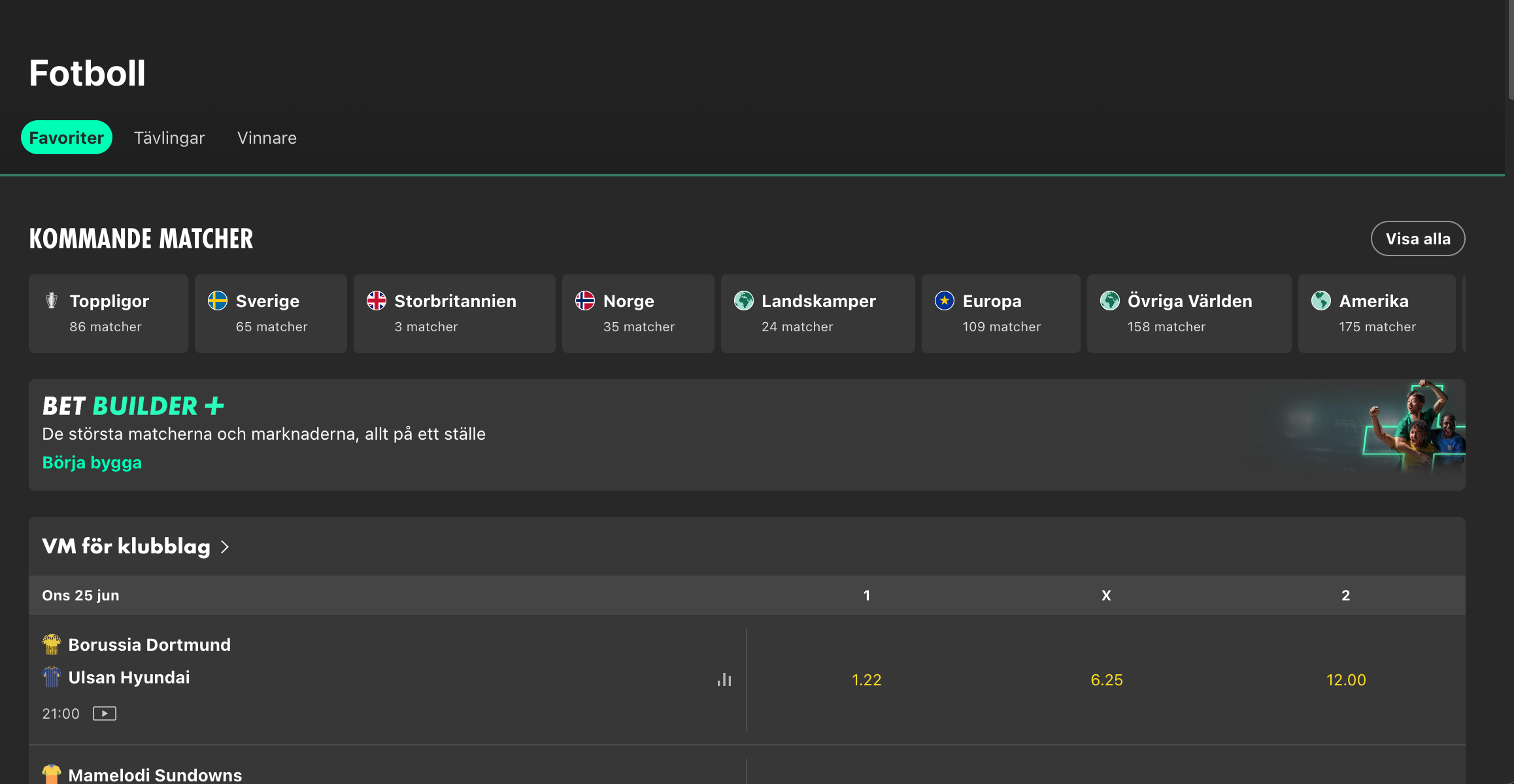 Bet365 fotboll