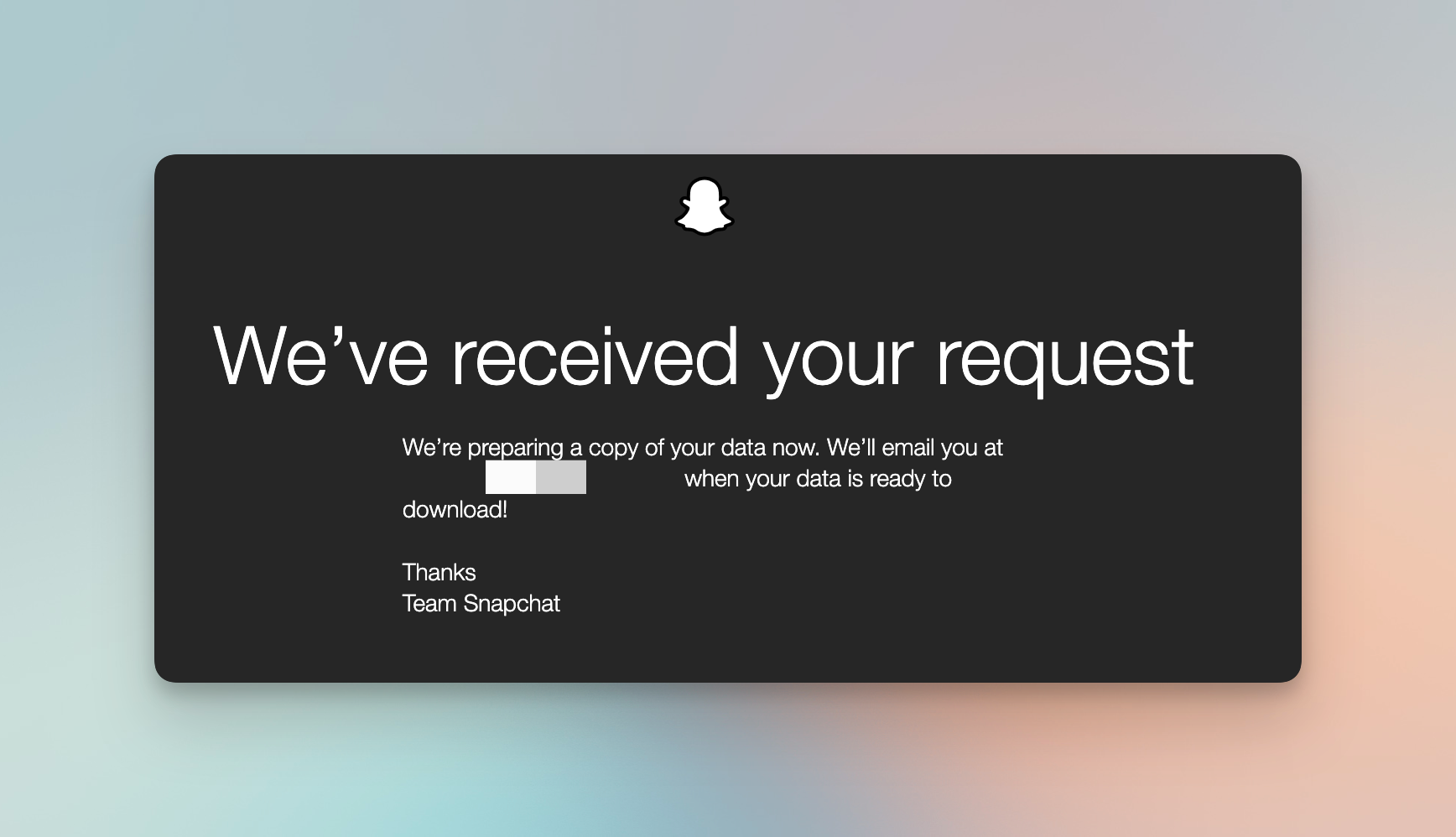 Remote.tools shows the successful message to recover Lost snapchat messages. A download link to lost data will be sent via email. You can recover Snapchat messages from the zip file shared.