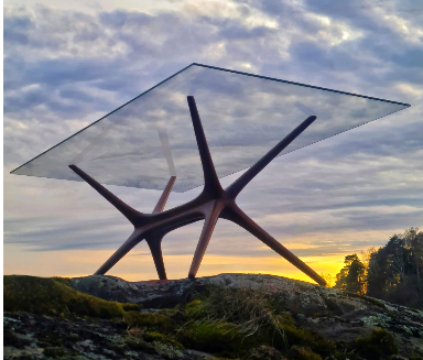 Beautiful and very rare M. 9020 coffee table, designed by Tapio Wirkkala & offered by Haddadin Design.