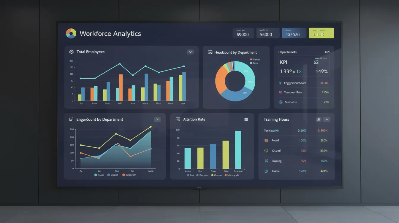 A digital dashboard displaying workforce data analytics, highlighting key metrics related to registered apprenticeship programs and training administration.