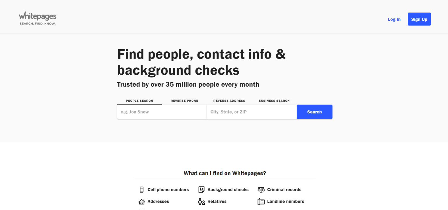 white pages addresses with people search