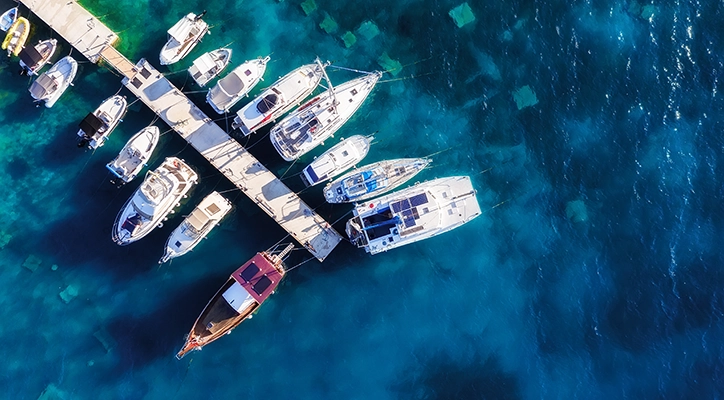 A few boats from above.