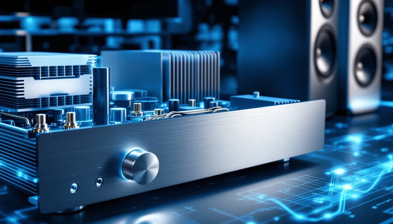 A high-quality class A amplifier setup in a home audio system.