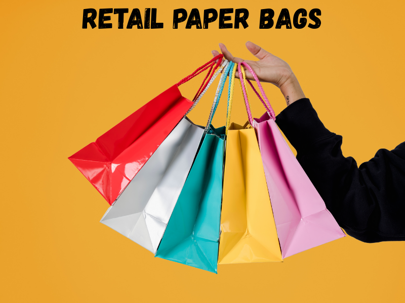 an illustration of retail paper bags