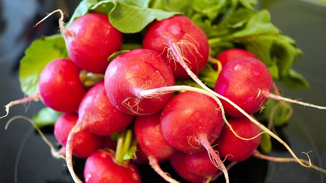 radishes, vegetables.
