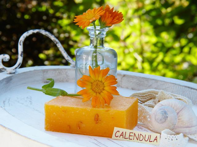 Natural Organic Plant Flowers Handmade Soap Stamp Rose Calendula