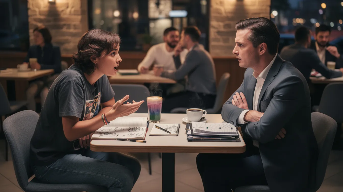 The image depicts a couple sitting apart on a couch, visibly distressed, highlighting their dating incompatibility due to fundamental differences in core values and life goals. This scene illustrates the challenges of maintaining a healthy relationship when partners struggle with communication issues and emotional connection.