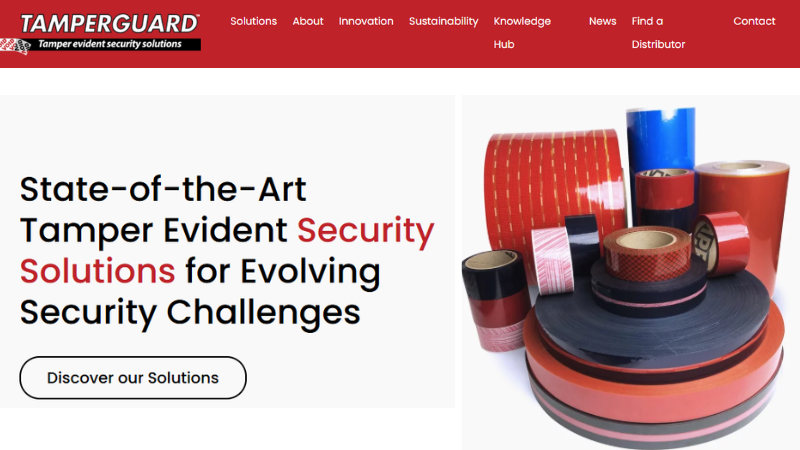 Tamperguard website homepage