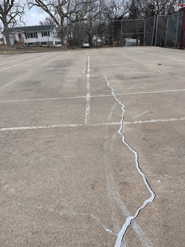 Cracked Outdoor Tennis Court